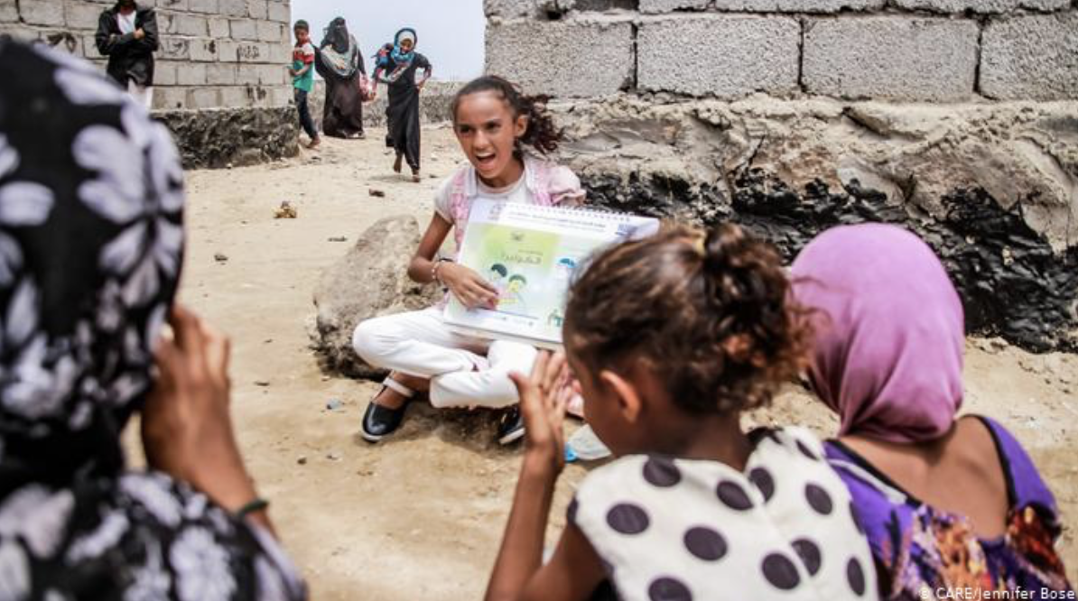 Some young Yemeni girls are inspired to help educate other women and girls. Source: DW, 2019.

